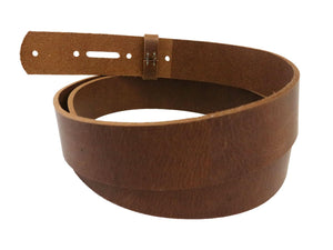 Matte Peanut West Tan Light Brown Buffalo Leather Belt Blank With Matching Keeper, 48" - 60" Length - Stonestreet Leather