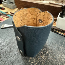 Load image into Gallery viewer, Modern Pencil Cup - Italian Pebble Grain Leather, Silver Snaps, Lined with Cork - Stonestreet Leather
