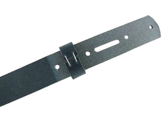 Navy Blue Crazy Horse Buffalo Leather Belt Blank With Matching Keeper, 48" - 60" Length - Stonestreet Leather