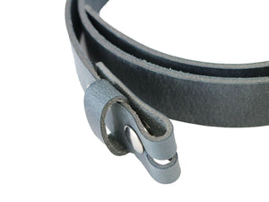 Navy Blue Crazy Horse Buffalo Leather Belt Blank With Snaps & Matching Keeper, 50" - 60"+ Length, Choice of Snap Color - Stonestreet Leather