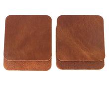 Cargar imagen en el visor de la galería, Peanut (Light Brown) West Tan Water Buffalo Leather, Square Coaster Shapes, 4&quot;x4&quot; - Stonestreet Leather
