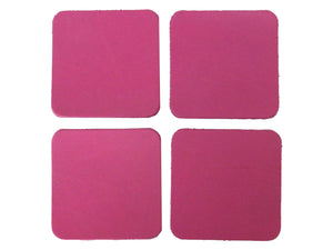 Pink Vegetable Tanned Leather Coaster Shapes (Square), 4"x4" - Stonestreet Leather