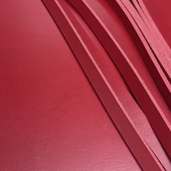 Red LEather Veg Tan Strips