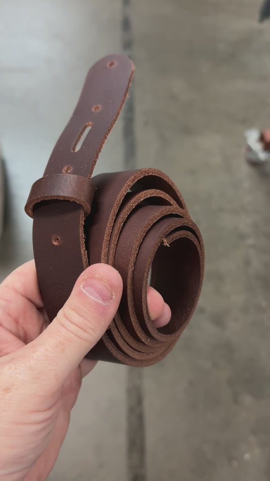 matte brown belt blank no snaps