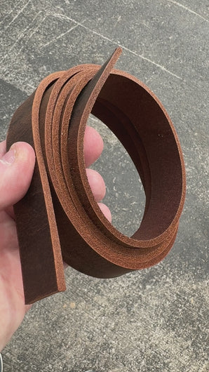 Brown crazy horse leather strip