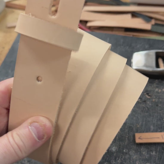 Veg tan leather belt blank no snaps