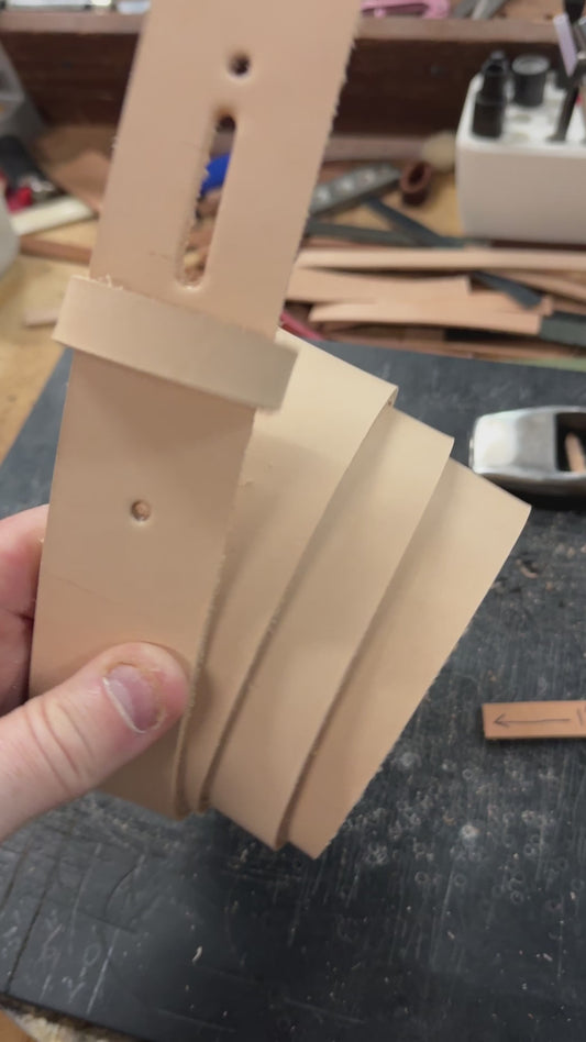 Veg tan leather belt blank no snaps