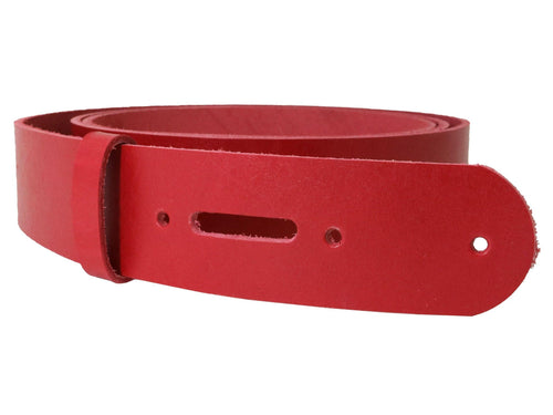 Red Vegetable Tanned Leather Belt Blank w/ Matching Keeper - 60