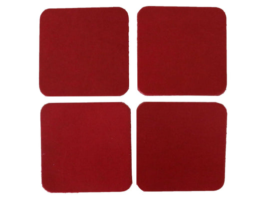 Red Vegetable Tanned Leather Coaster Shapes (Square), 4"x4" - Stonestreet Leather