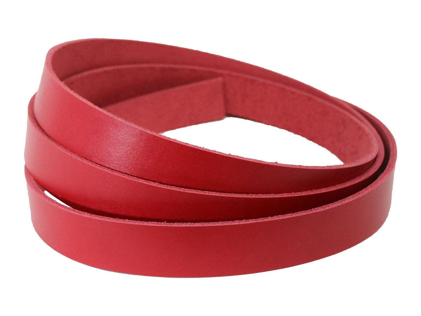 Red Vegetable Tanned Leather Strip, 72” in Length, Premium Grade Leather - Stonestreet Leather
