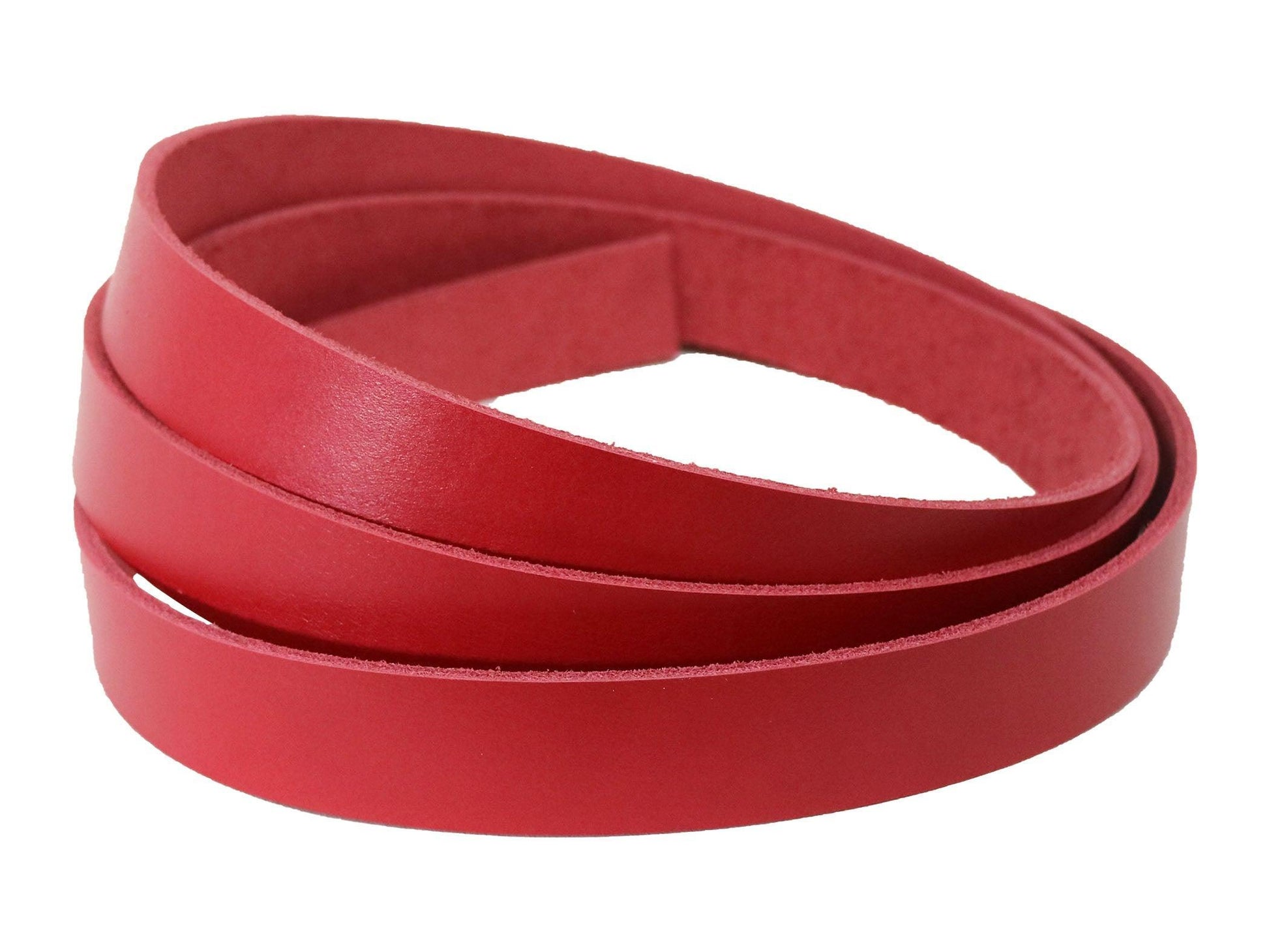 Red Vegetable Tanned Leather Strip, 72” in Length, Premium Grade Leather - Stonestreet Leather