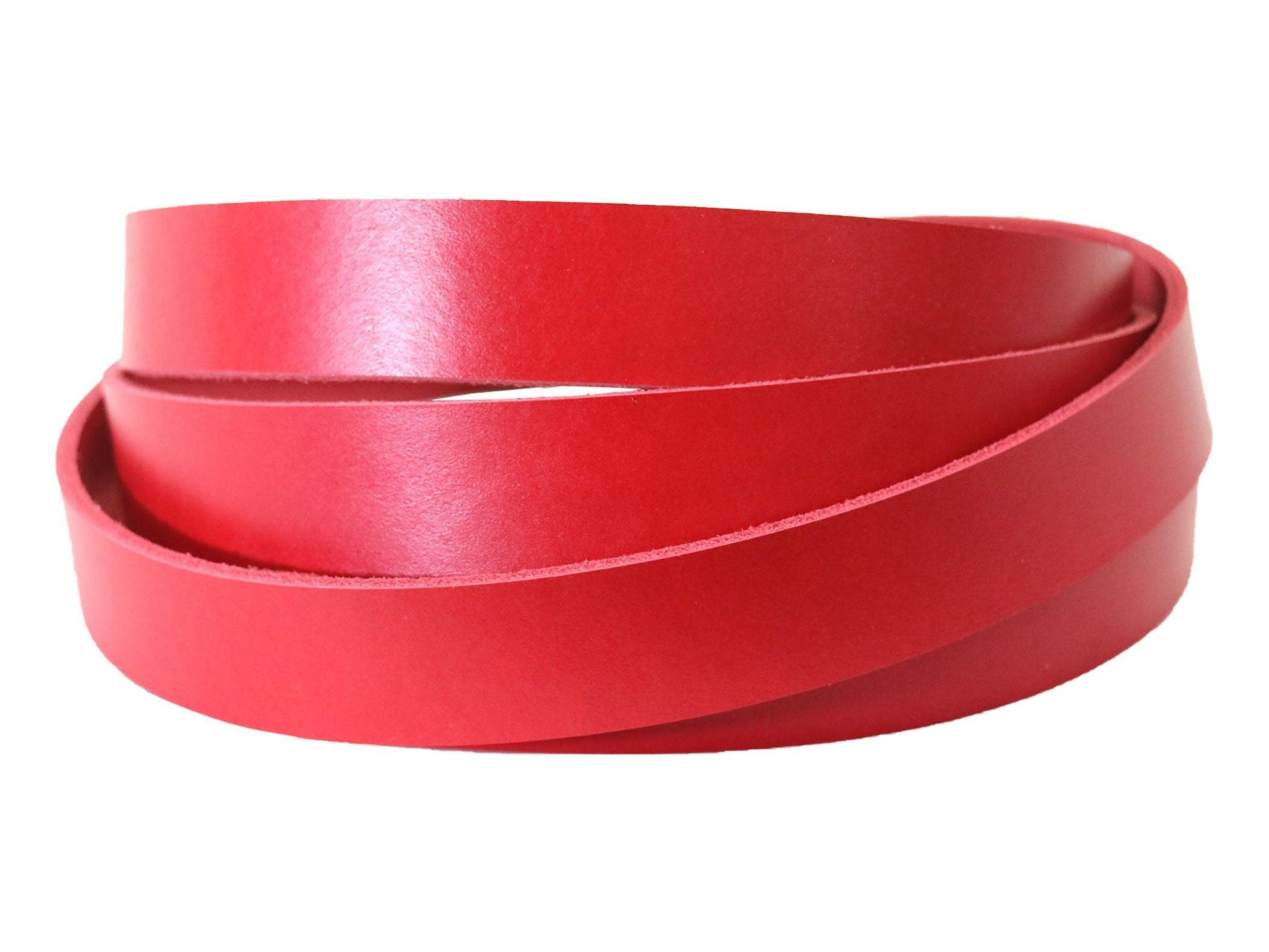 Red Vegetable Tanned Leather Strip, 72” in Length, Premium Grade Leather - Stonestreet Leather