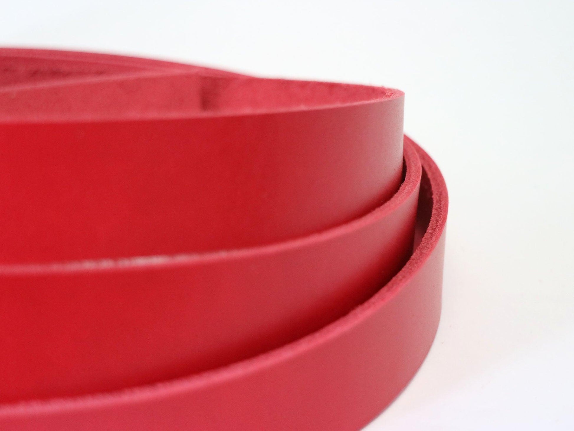 Red Vegetable Tanned Leather Strip, 72” in Length, Premium Grade Leather - Stonestreet Leather