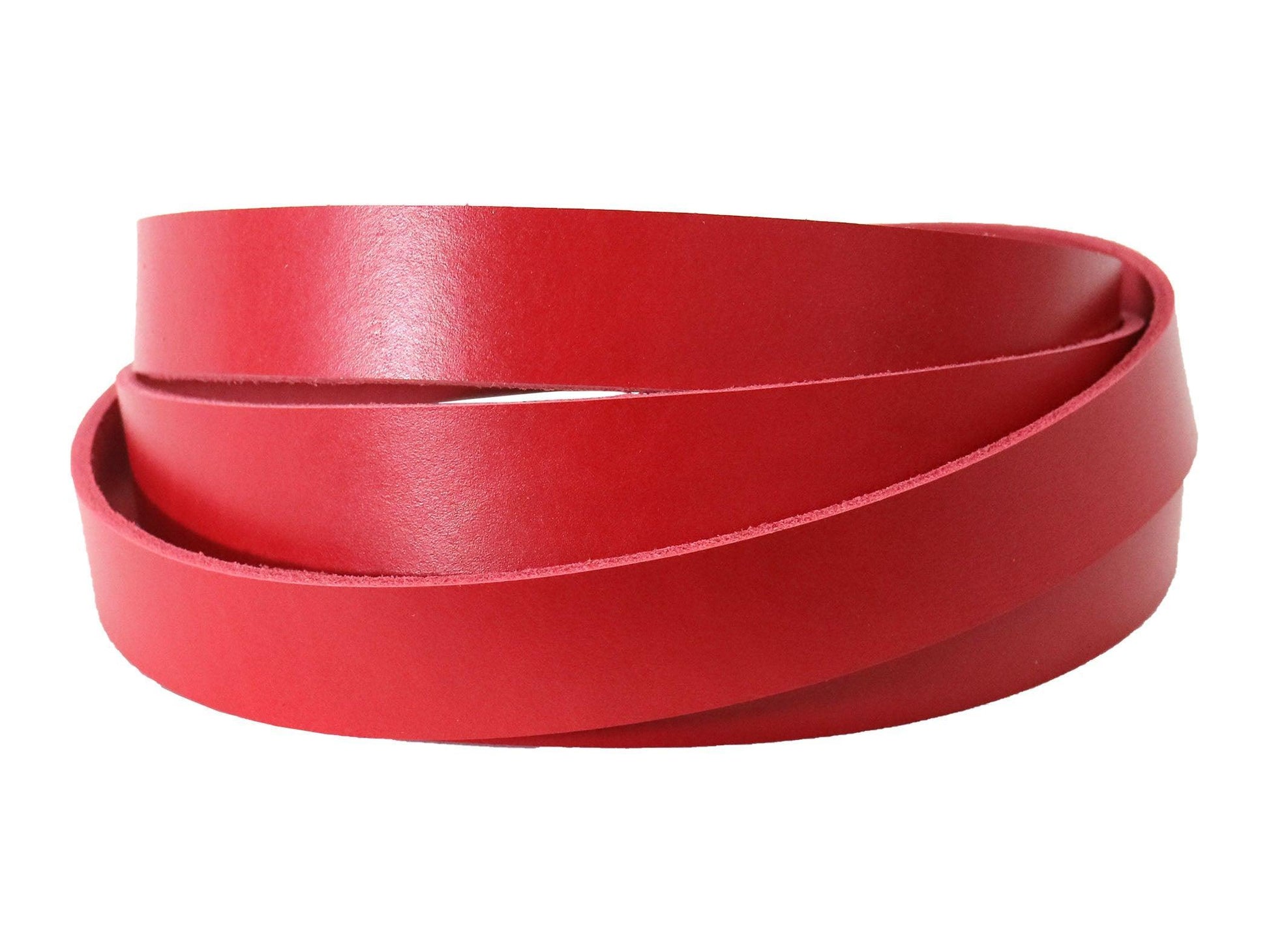 Red Vegetable Tanned Leather Strip, 72” in Length, Premium Grade Leather - Stonestreet Leather