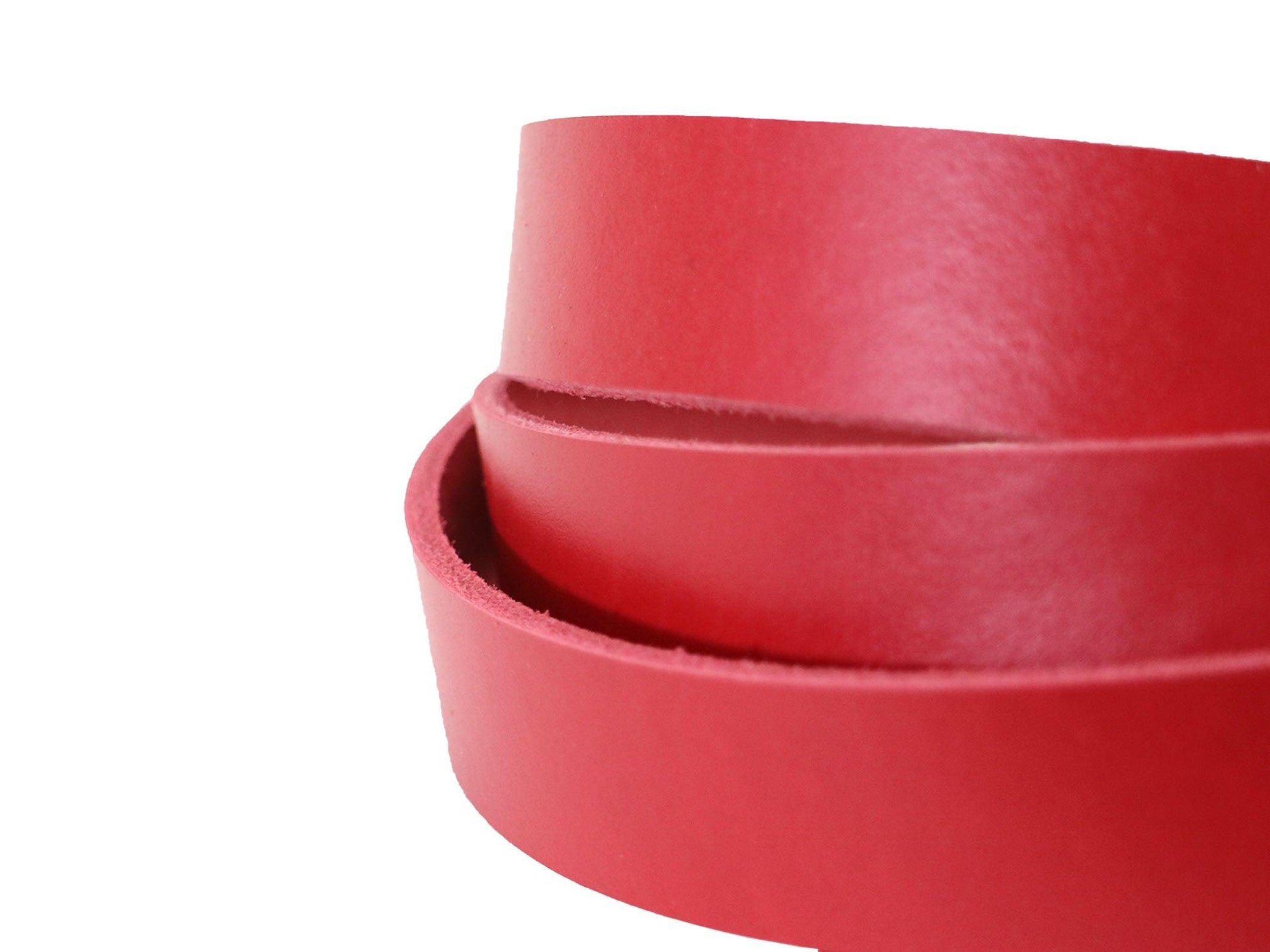 Red Vegetable Tanned Leather Strip, 72” in Length, Premium Grade Leather - Stonestreet Leather