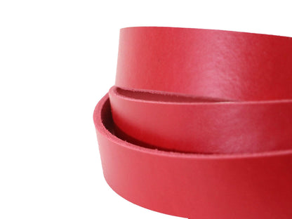Red Vegetable Tanned Leather Strip, 72” in Length, Premium Grade Leather - Stonestreet Leather