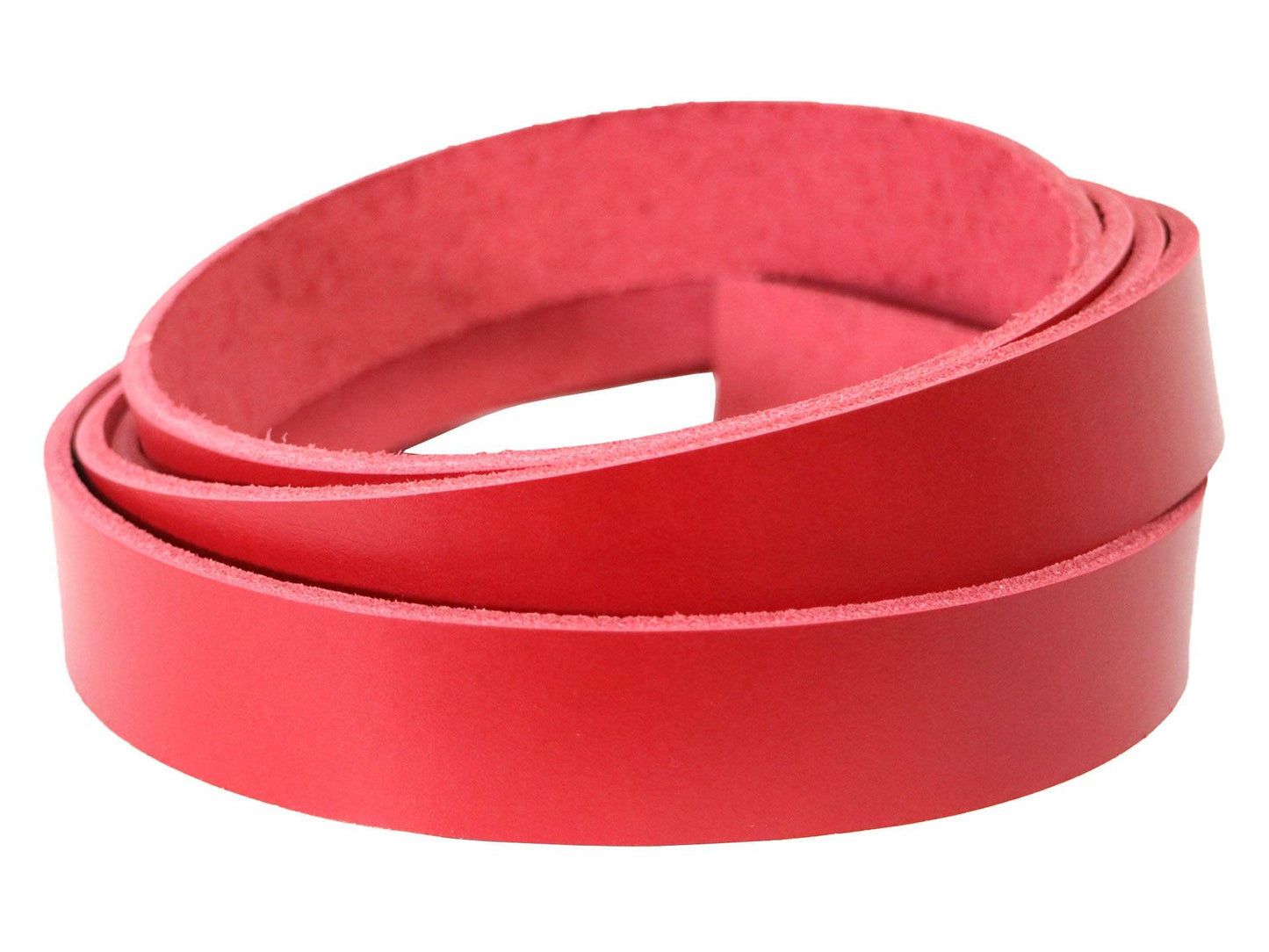 Red Vegetable Tanned Leather Strip, 72” in Length, Premium Grade Leather - Stonestreet Leather