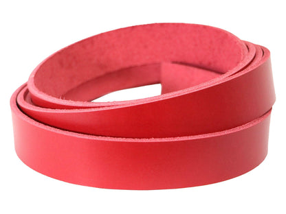 Red Vegetable Tanned Leather Strip, 72” in Length, Premium Grade Leather - Stonestreet Leather