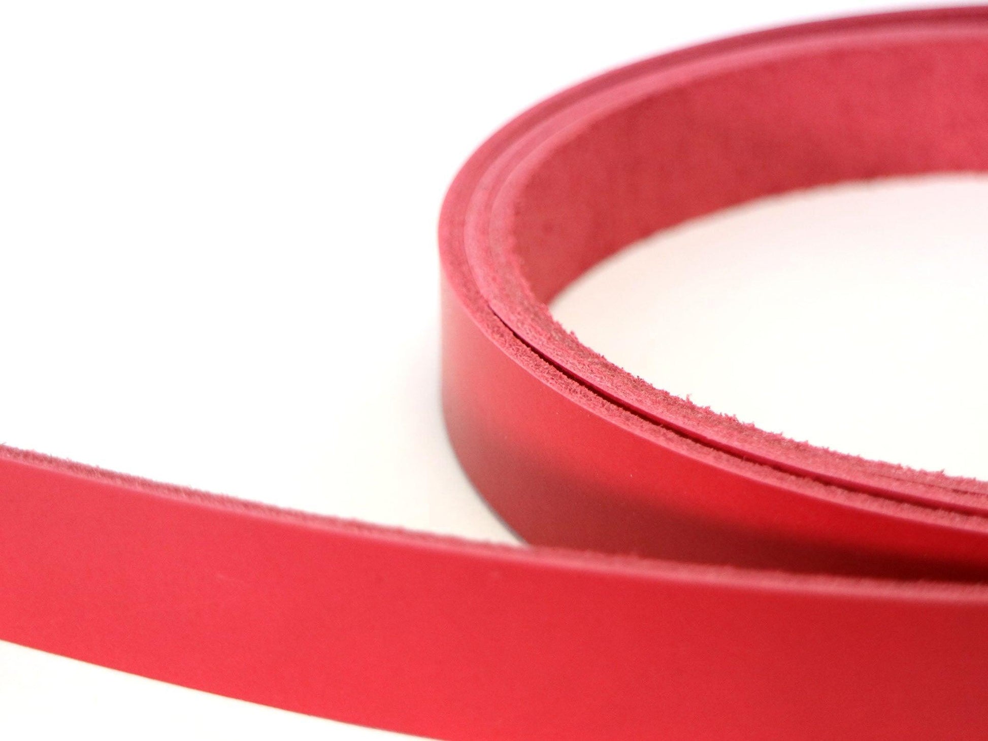 Red Vegetable Tanned Leather Strip, 72” in Length, Premium Grade Leather - Stonestreet Leather
