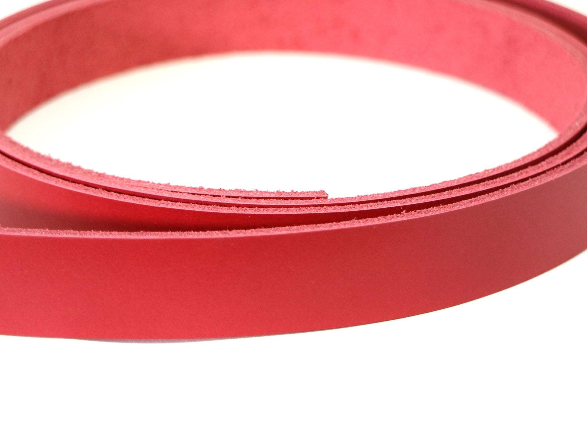 Red Vegetable Tanned Leather Strip, 72” in Length, Premium Grade Leather - Stonestreet Leather