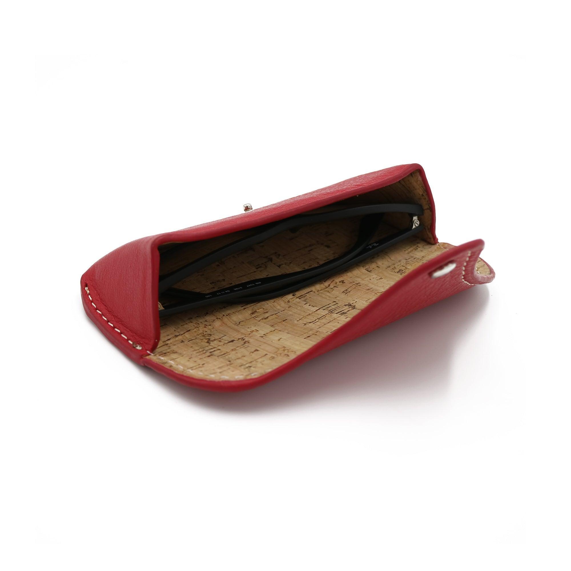 Sunglass Case - Italian Pebble Grain Leather Lined with Cork - Stonestreet Leather