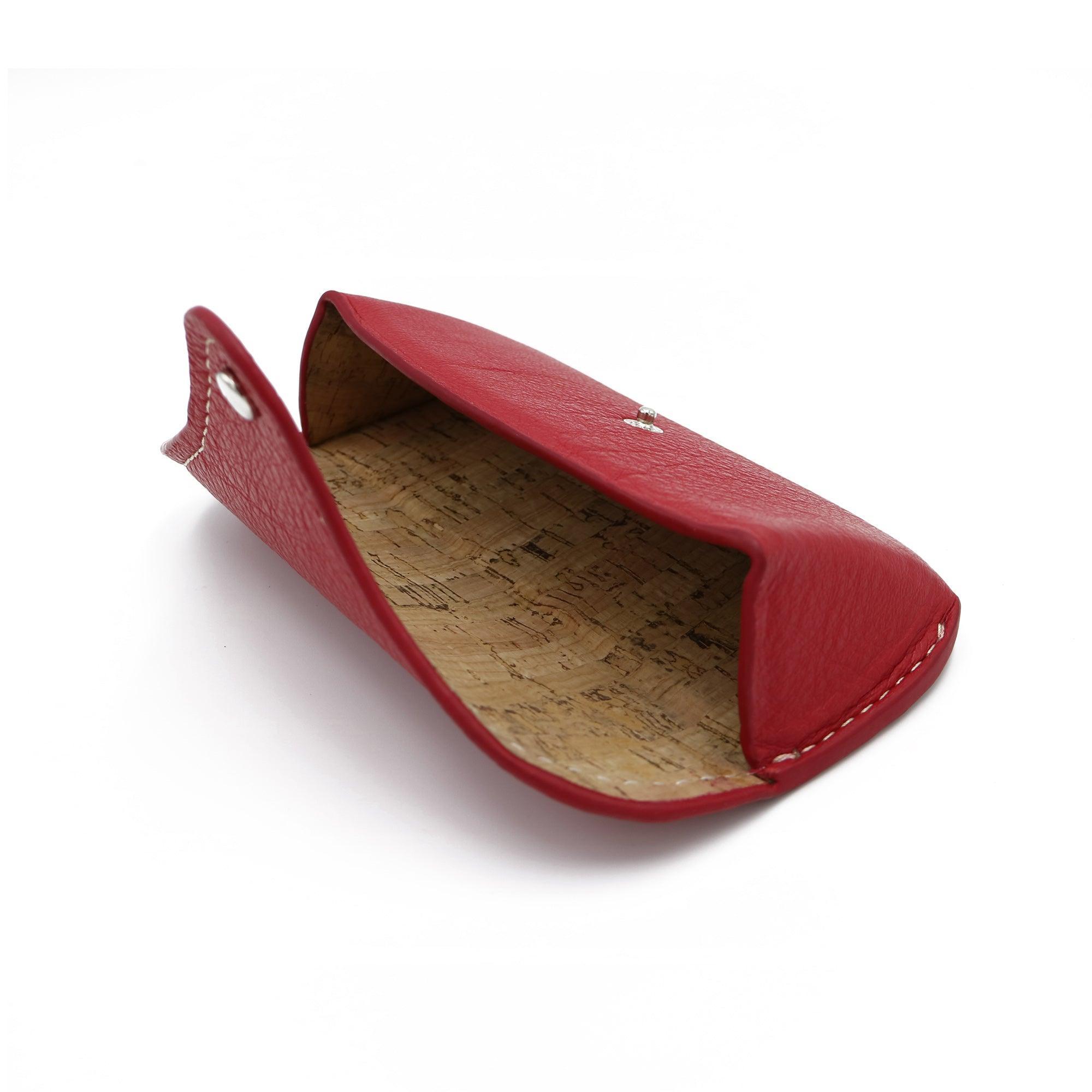 Sunglass Case - Italian Pebble Grain Leather Lined with Cork - Stonestreet Leather