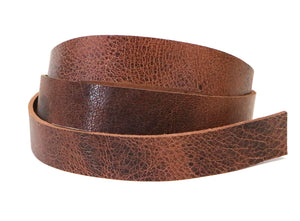 Tan Vintage Glazed Buffalo Leather Strip, 48” - 60” Length, Tan Brown - Stonestreet Leather
