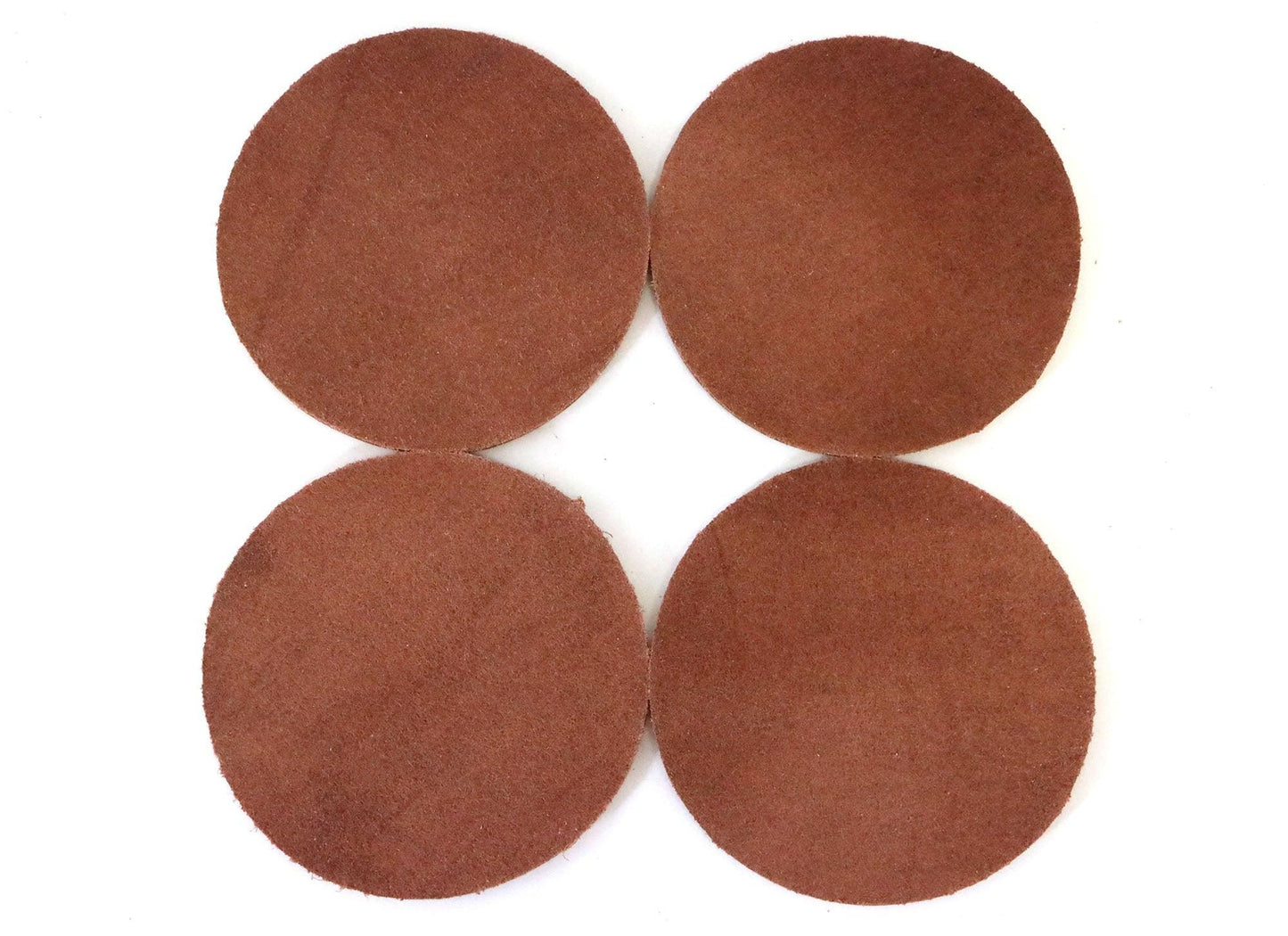 Tan Vintage Glazed Water Buffalo Leather, Round Coaster Shapes, 4"x4" - Stonestreet Leather
