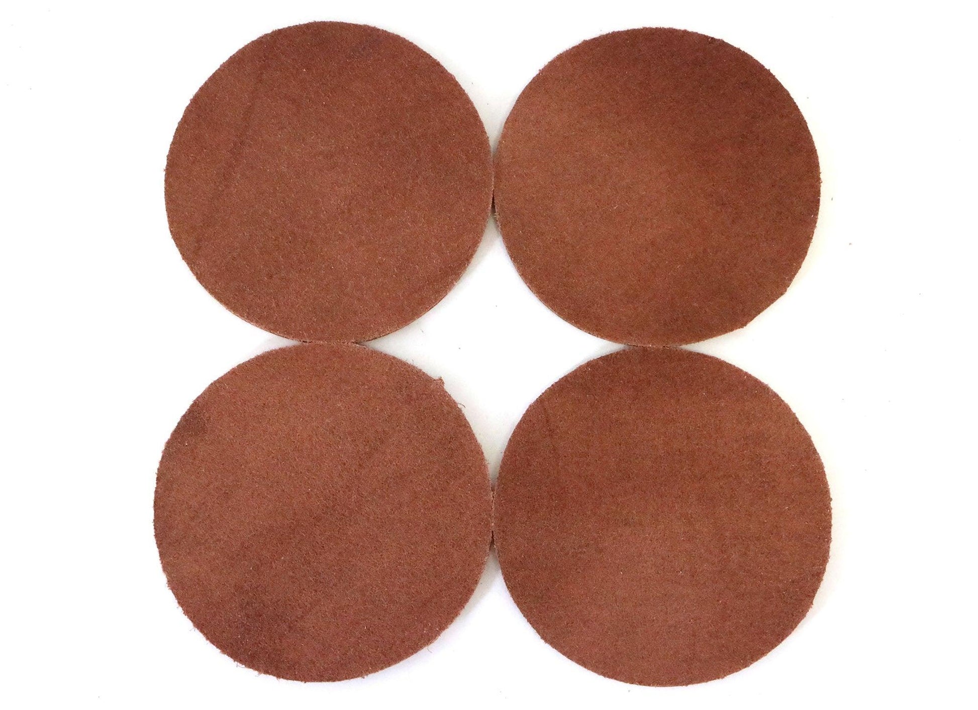 Tan Vintage Glazed Water Buffalo Leather, Round Coaster Shapes, 4"x4" - Stonestreet Leather