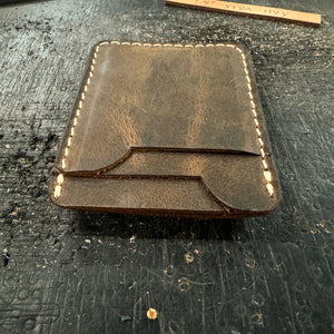 Three Pocket Minimalist Wallet With Money Clip - Crazy Horse Buffalo Leather - Stonestreet Leather