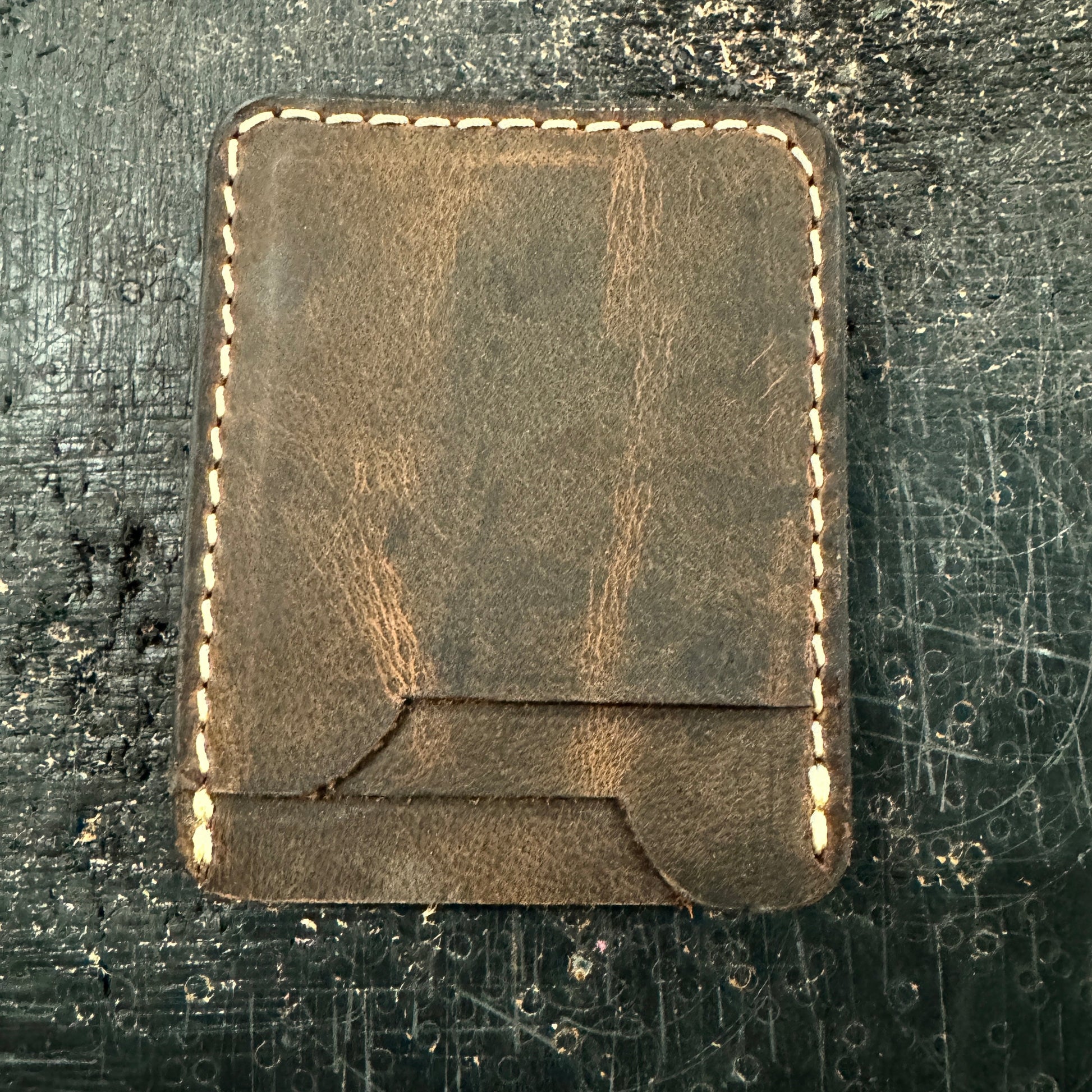 Three Pocket Minimalist Wallet With Money Clip - Crazy Horse Buffalo Leather - Stonestreet Leather