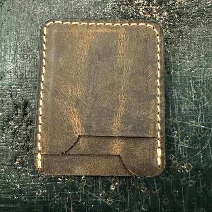 Three Pocket Minimalist Wallet With Money Clip - Crazy Horse Buffalo Leather - Stonestreet Leather