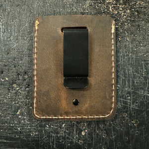 Three Pocket Minimalist Wallet With Money Clip - Crazy Horse Buffalo Leather - Stonestreet Leather