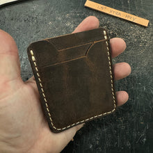 Load image into Gallery viewer, Three Pocket Minimalist Wallet With Money Clip - Crazy Horse Buffalo Leather - Stonestreet Leather
