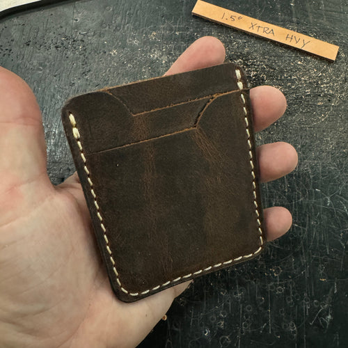 Three Pocket Minimalist Wallet With Money Clip - Crazy Horse Buffalo Leather - Stonestreet Leather