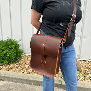 Unisex Messenger Bag - Oxford Xcel Leather - Stonestreet Leather
