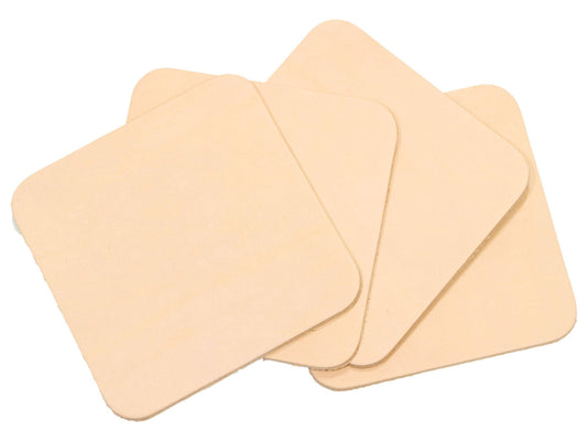 Vegetable Tan Cowhide, Square Leather Shapes, Premium, 4"x4" - Stonestreet Leather