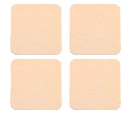 Vegetable Tan Cowhide, Square Leather Shapes, Premium, 4"x4" - Stonestreet Leather