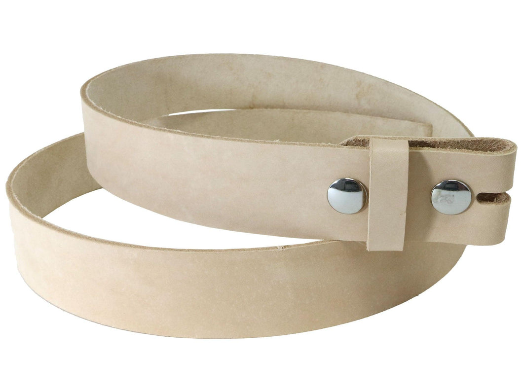 Vegetable Tanned Leather Belt Blank W/ Snaps and Matching Keeper, 48 - 60