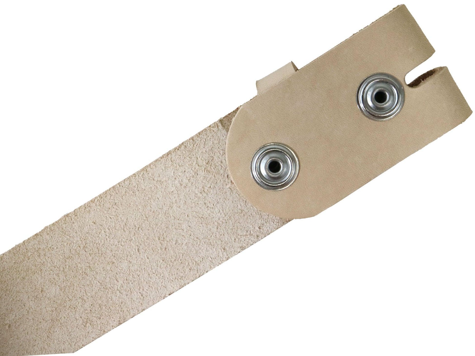 Vegetable Tanned Leather Belt Blank W/ Snaps and Matching Keeper, 48 - 60" Length, Natural Veg Tan - Stonestreet Leather