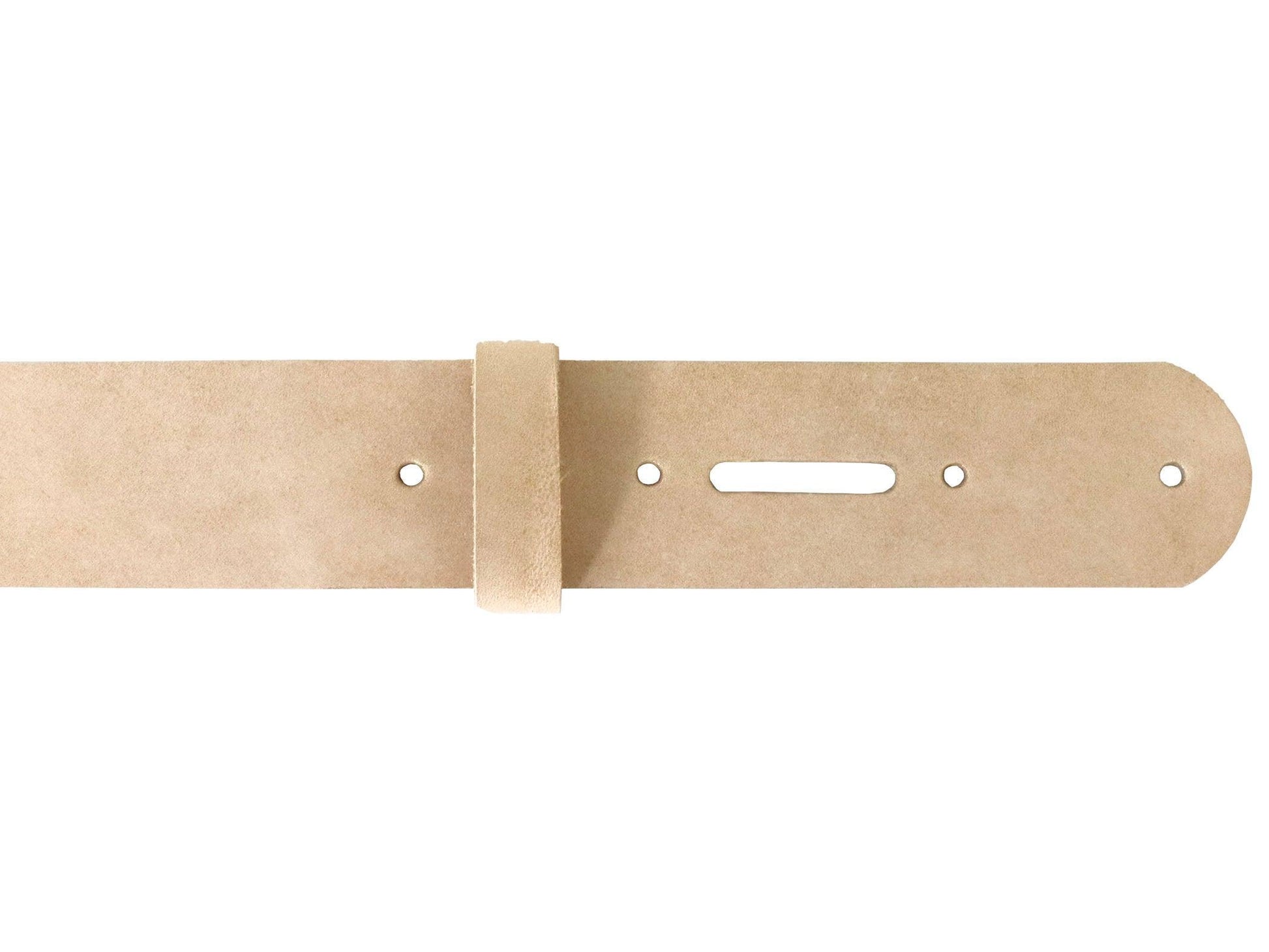 Vegetable Tanned Leather Belt Blank with Matching Keeper, 48" - 60" Length, Natural Veg Tan - Stonestreet Leather