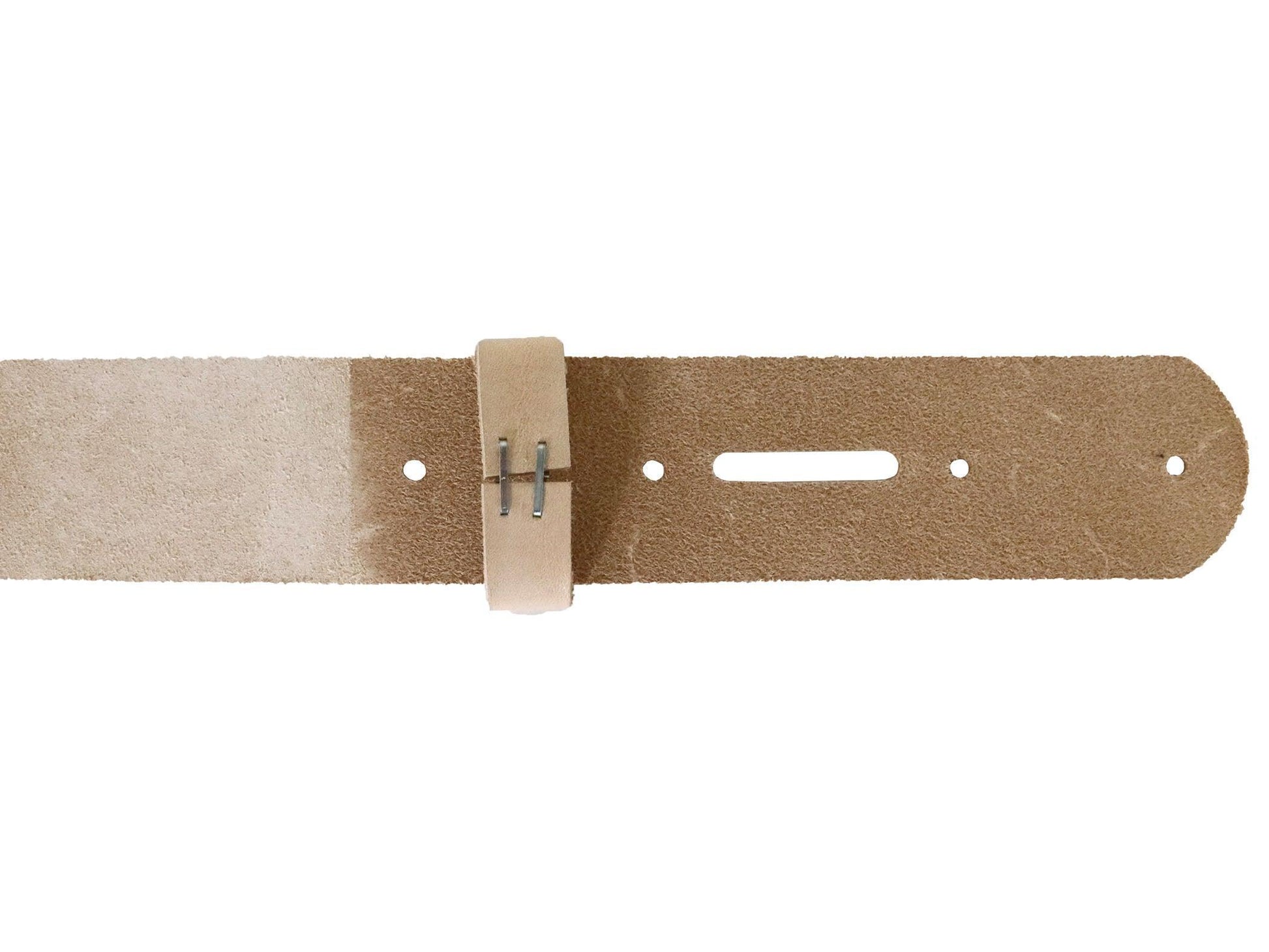 Vegetable Tanned Leather Belt Blank with Matching Keeper, 48" - 60" Length, Natural Veg Tan - Stonestreet Leather