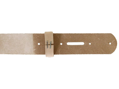 Vegetable Tanned Leather Belt Blank with Matching Keeper, 48" - 60" Length, Natural Veg Tan - Stonestreet Leather