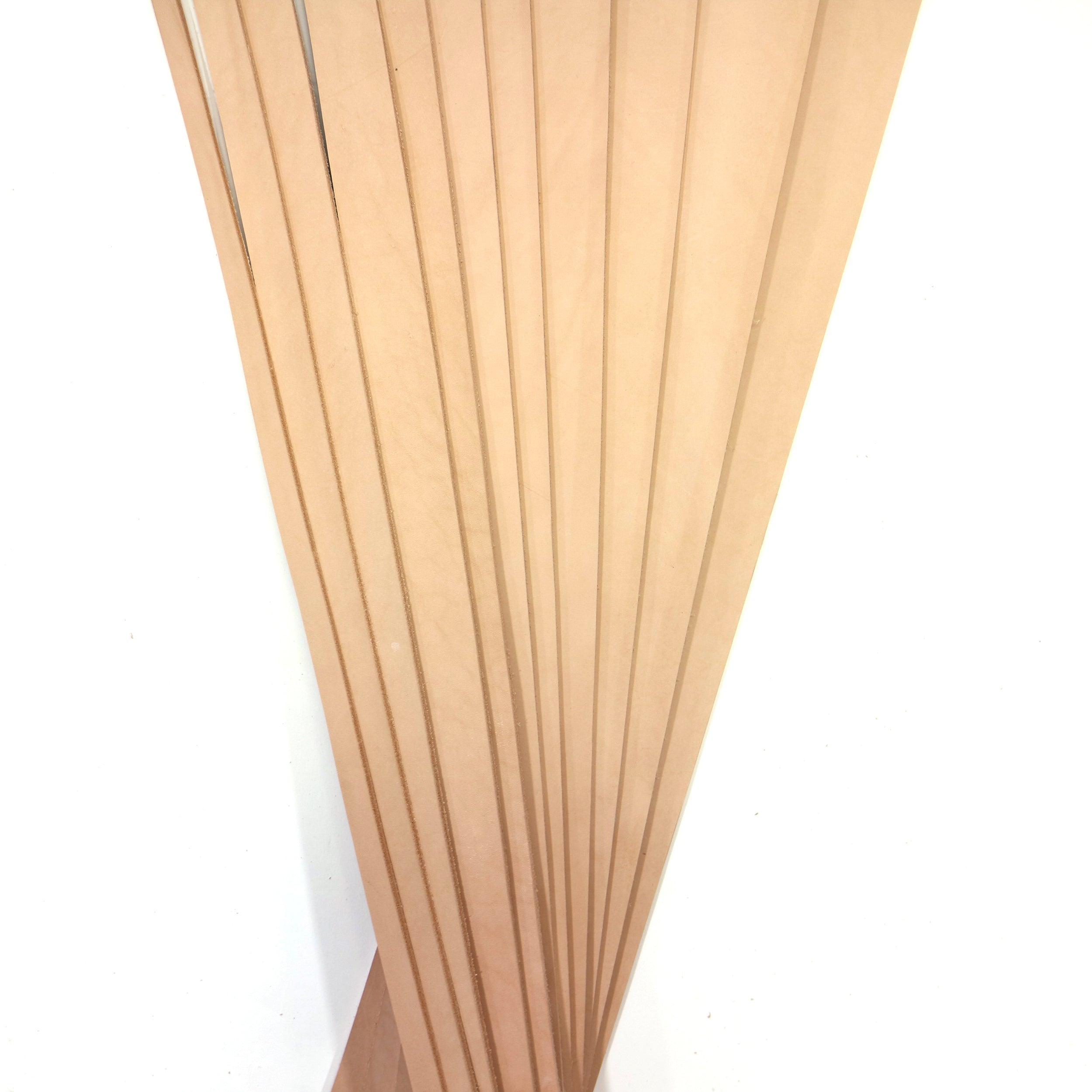 Vegetable Tanned Leather Strip, 48”- 60” in Length, Natural Veg