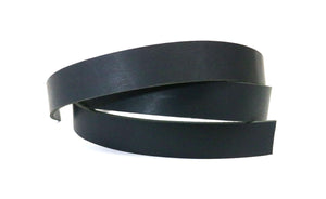 West Tan Black Buffalo Leather Strip, 48” - 60” in Length, Matte Black - Stonestreet Leather