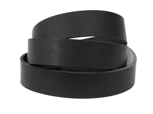 West Tan Black Buffalo Leather Strip, 48” - 60” in Length, Matte Black - Stonestreet Leather