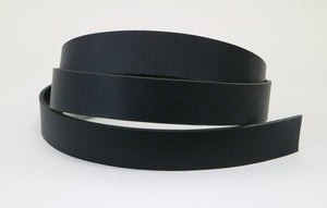 West Tan Black Buffalo Leather Strip, 48” - 60” in Length, Matte Black - Stonestreet Leather