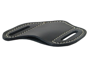 Handmade Leather Pocket Knife Holster, Cross Draw Knife Sheath with Belt Slots - Oxford Xcel Chrome Tan Leather