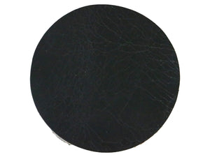 Black Vintage Glazed Water Buffalo Leather Round Coaster Shapes, 4"x4" - Stonestreet Leather