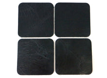 Load image into Gallery viewer, Black Vintage Glazed, Water Buffalo Leather Square Coaster Shapes, 4&quot;x4&quot; - Stonestreet Leather
